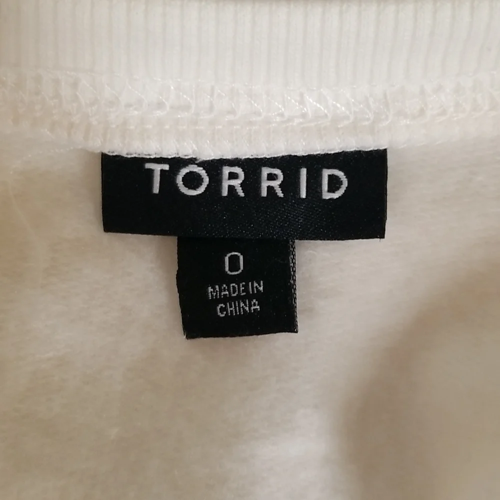 White Fleece Rhinestone Raglan Sweatshirt - Picture 5 of 7